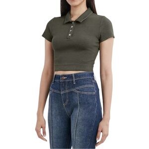 BCBGeneration womans cropped knit polo